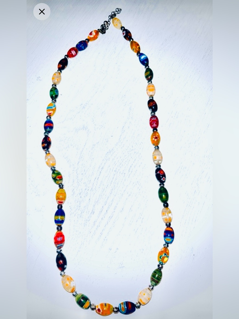 Venetian Murano Multicolor Glass Bead Necklace